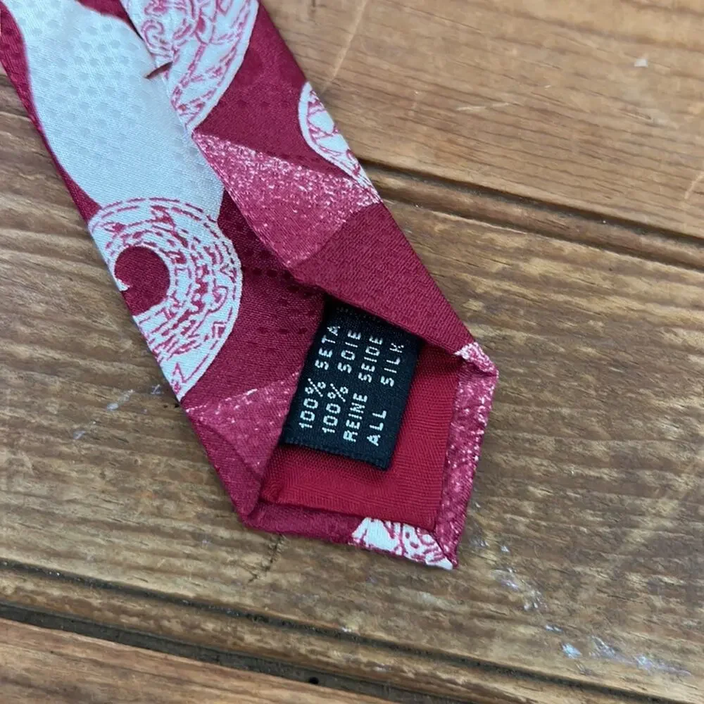 Mens vintage Eli Udolf silk neck tie paisley red